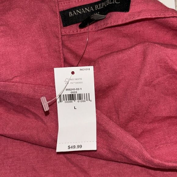 BANANA REPUBLIC LINEN-RAYON TANK in Camp Pink Sz S NWT - Picture 10 of 10